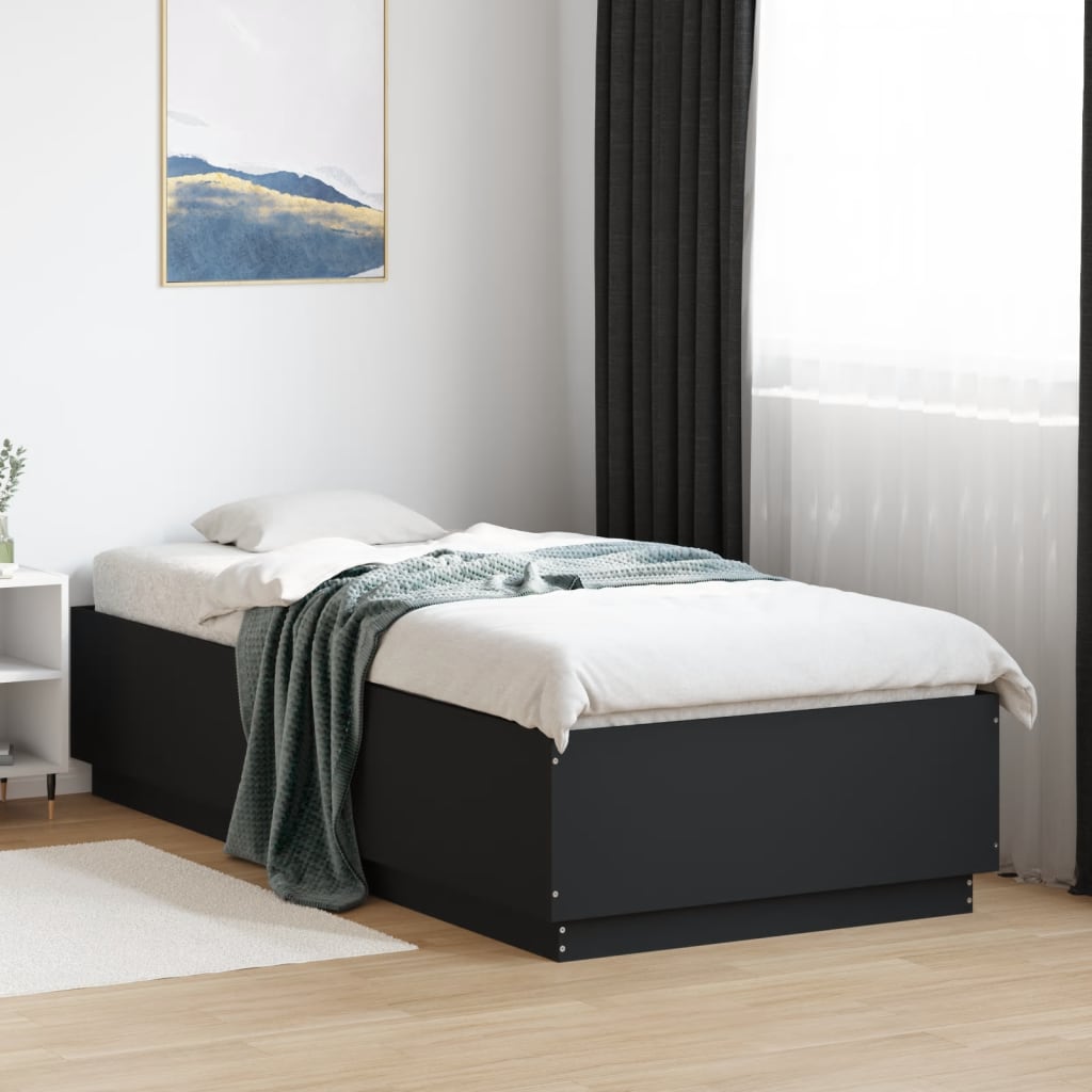 Bed Frame without Mattress Black 90x200 cm