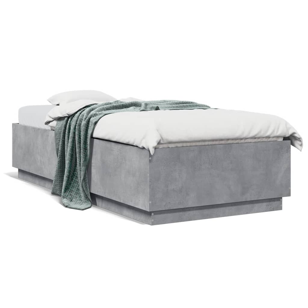 Bed Frame without Mattress Concrete Grey 90x200 cm