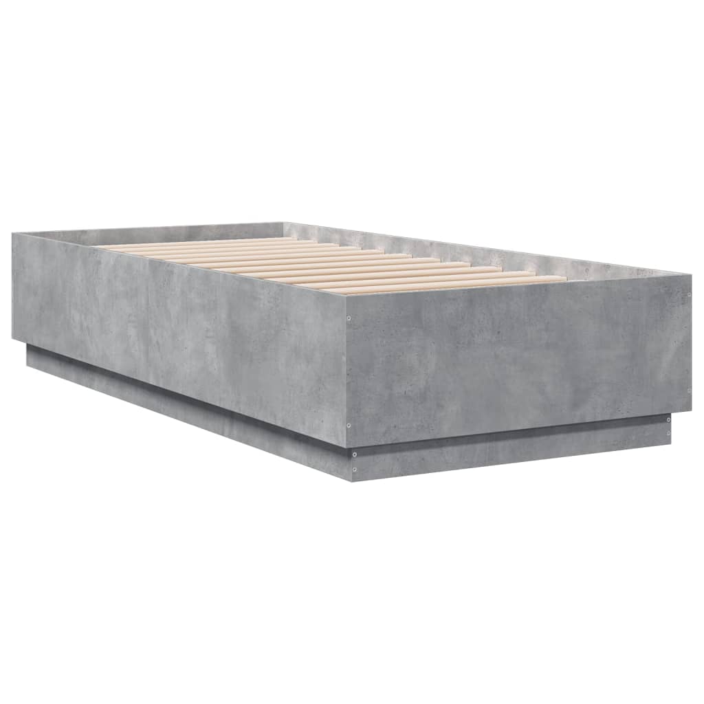 Bed Frame without Mattress Concrete Grey 90x200 cm
