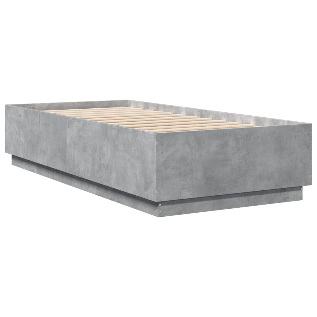 Bed Frame without Mattress Concrete Grey 90x200 cm