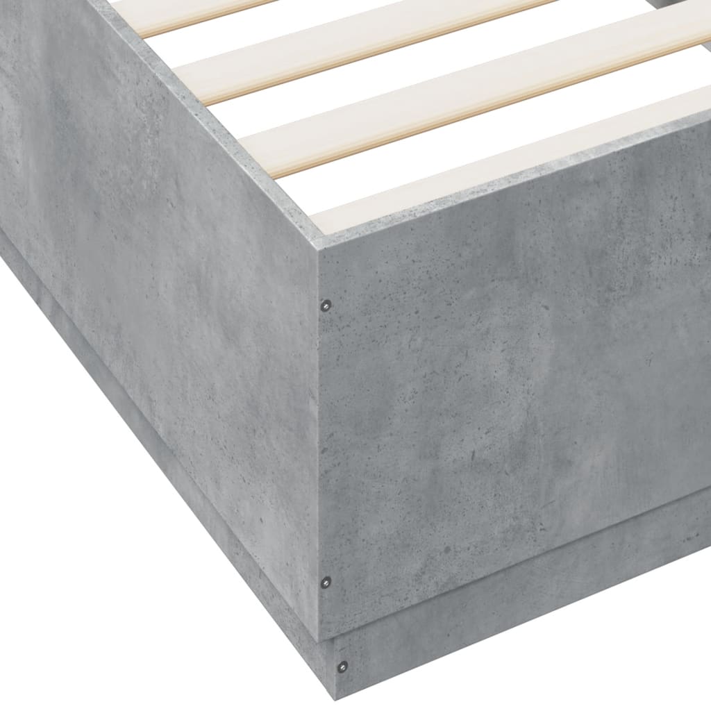 Bed Frame without Mattress Concrete Grey 90x200 cm