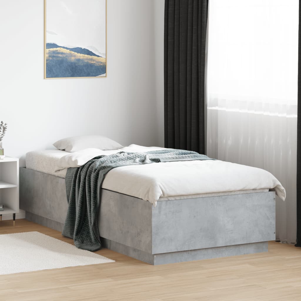 Bed Frame without Mattress Concrete Grey 90x200 cm