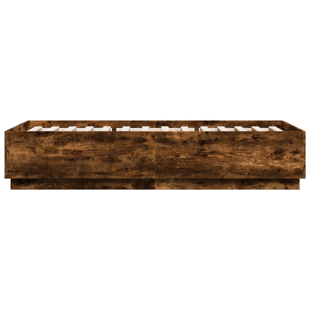 Bed Frame without Mattress Smoked Oak 90x200 cm