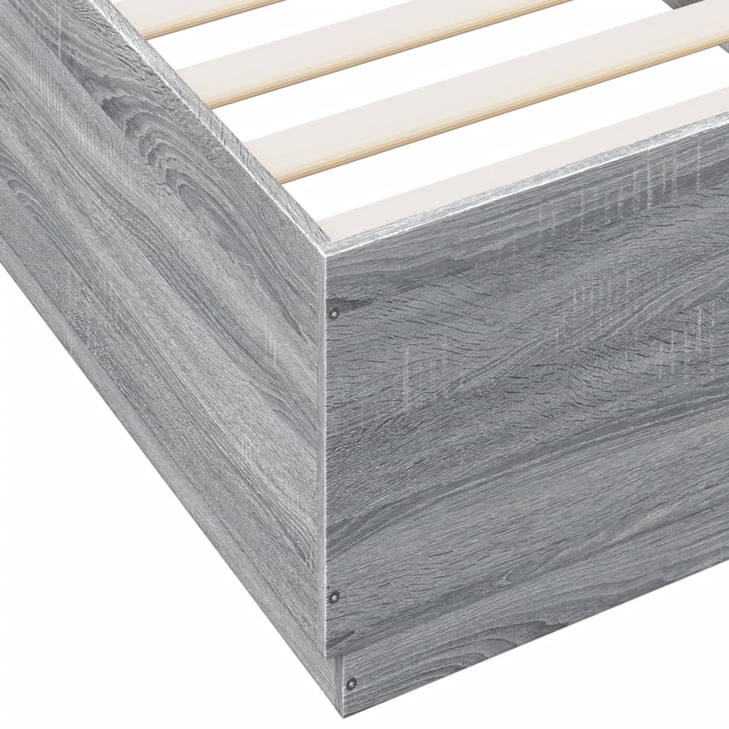 Bed Frame without Mattress Grey Sonoma 90x200 cm