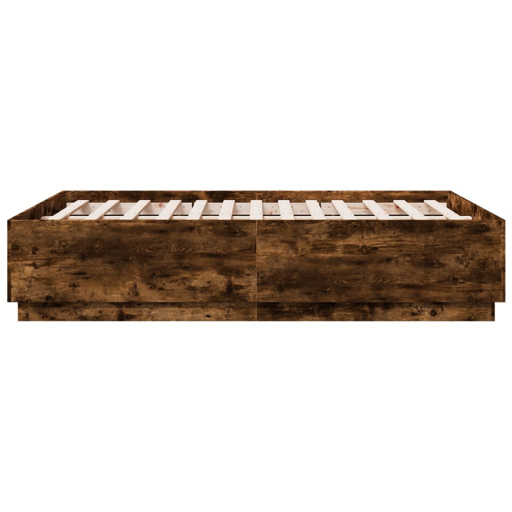 Bed Frame without Mattress Smoked Oak 140x190 cm