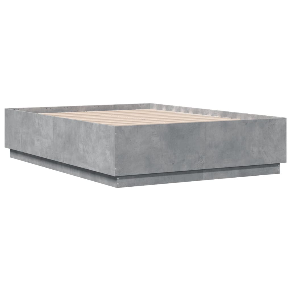Bed Frame without Mattress Concrete Grey 135x190 cm Double