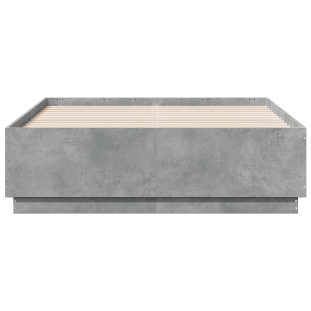 Bed Frame without Mattress Concrete Grey 135x190 cm Double