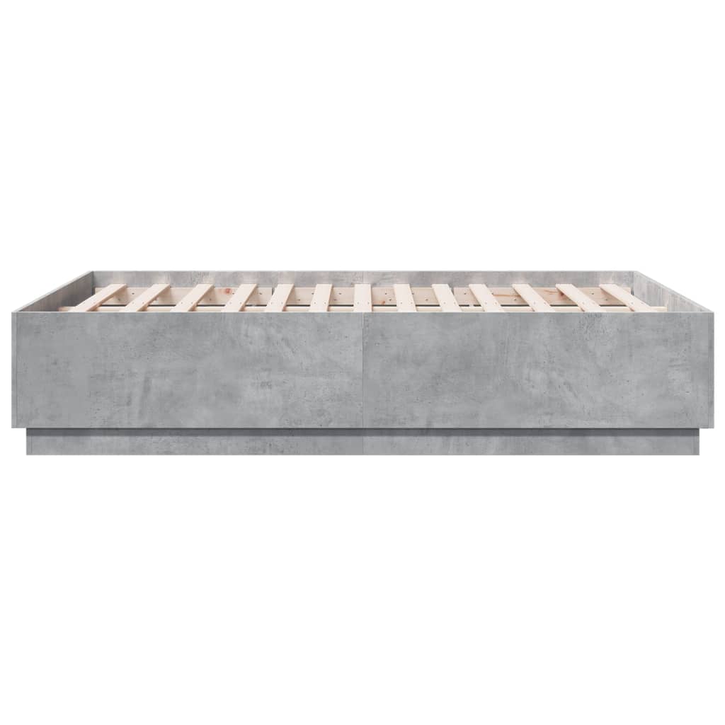 Bed Frame without Mattress Concrete Grey 135x190 cm Double
