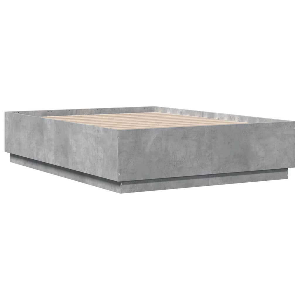 Bed Frame without Mattress Concrete Grey 135x190 cm Double