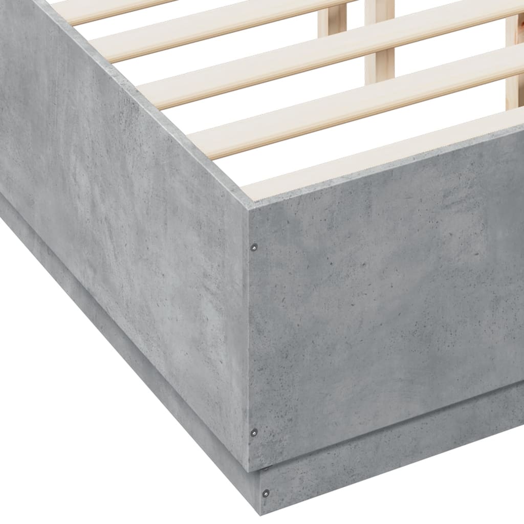 Bed Frame without Mattress Concrete Grey 135x190 cm Double