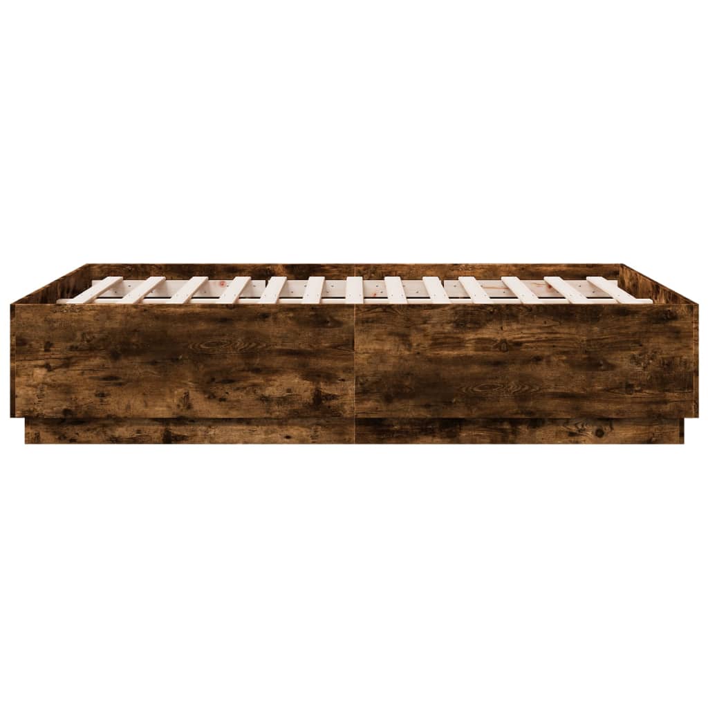 Bed Frame without Mattress Smoked Oak 135x190 cm Double