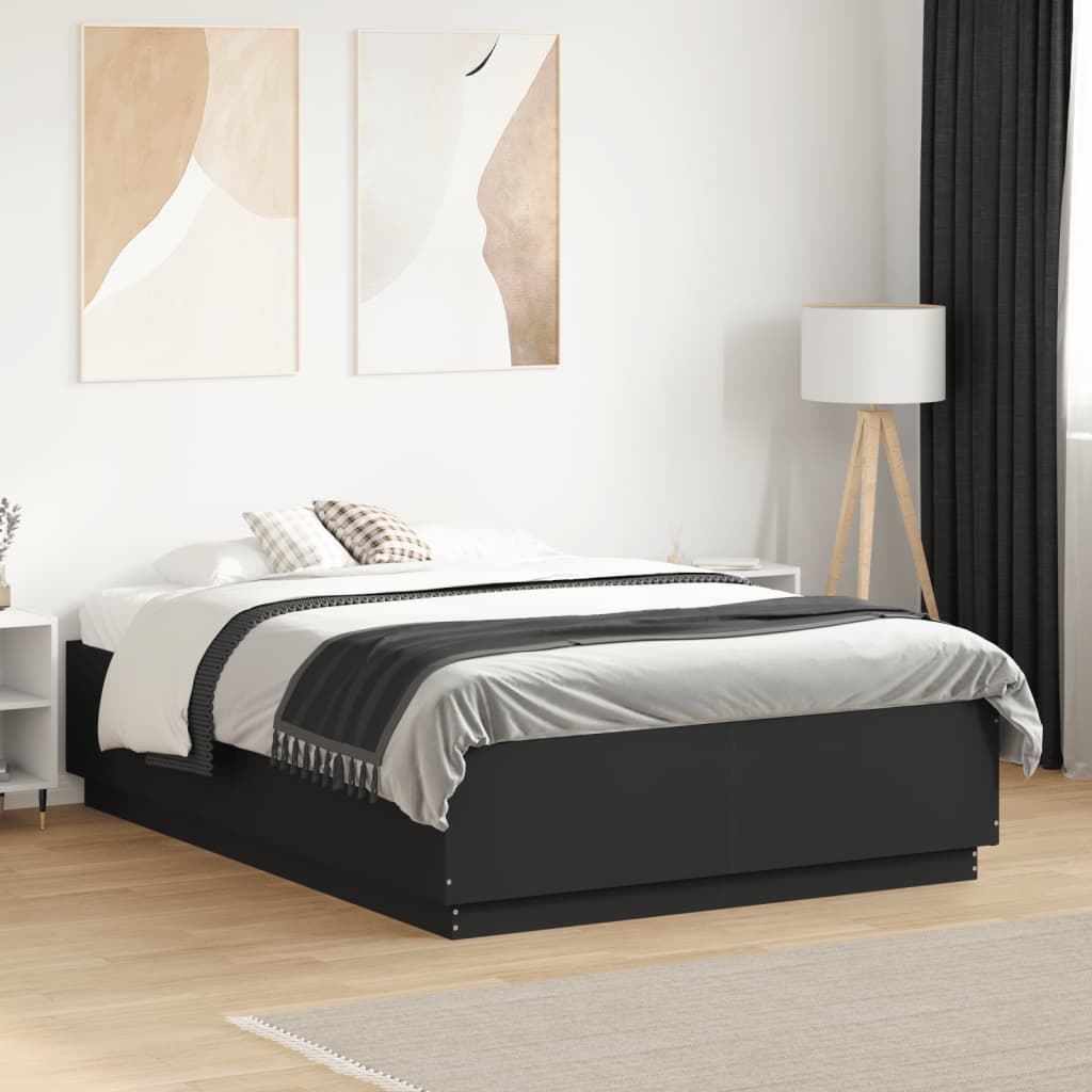 Bed Frame without Mattress Black 120x190 cm Small Double
