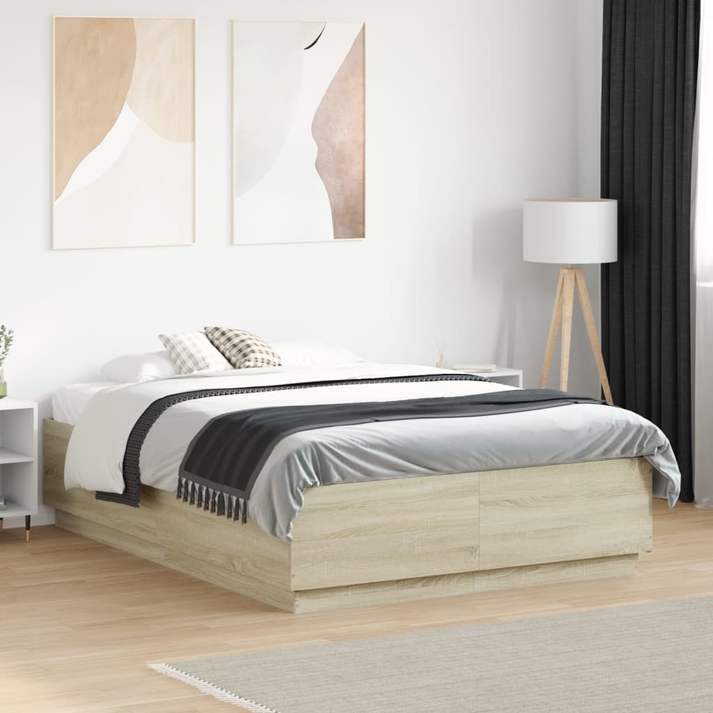 Bed Frame without Mattress Sonoma Oak 120x190 cm Small Double