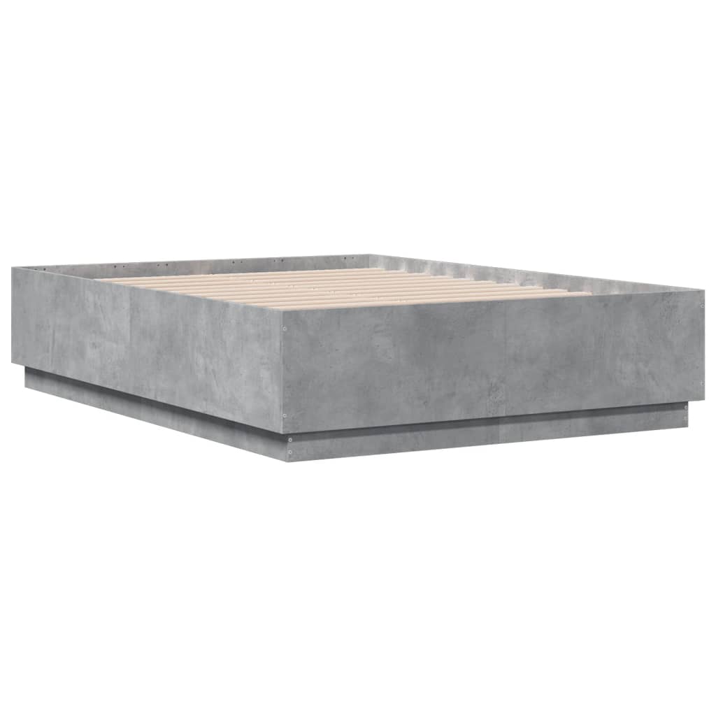 Bed Frame without Mattress Concrete Grey 120x190 cm Small Double