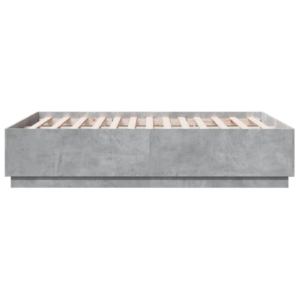 Bed Frame without Mattress Concrete Grey 120x190 cm Small Double