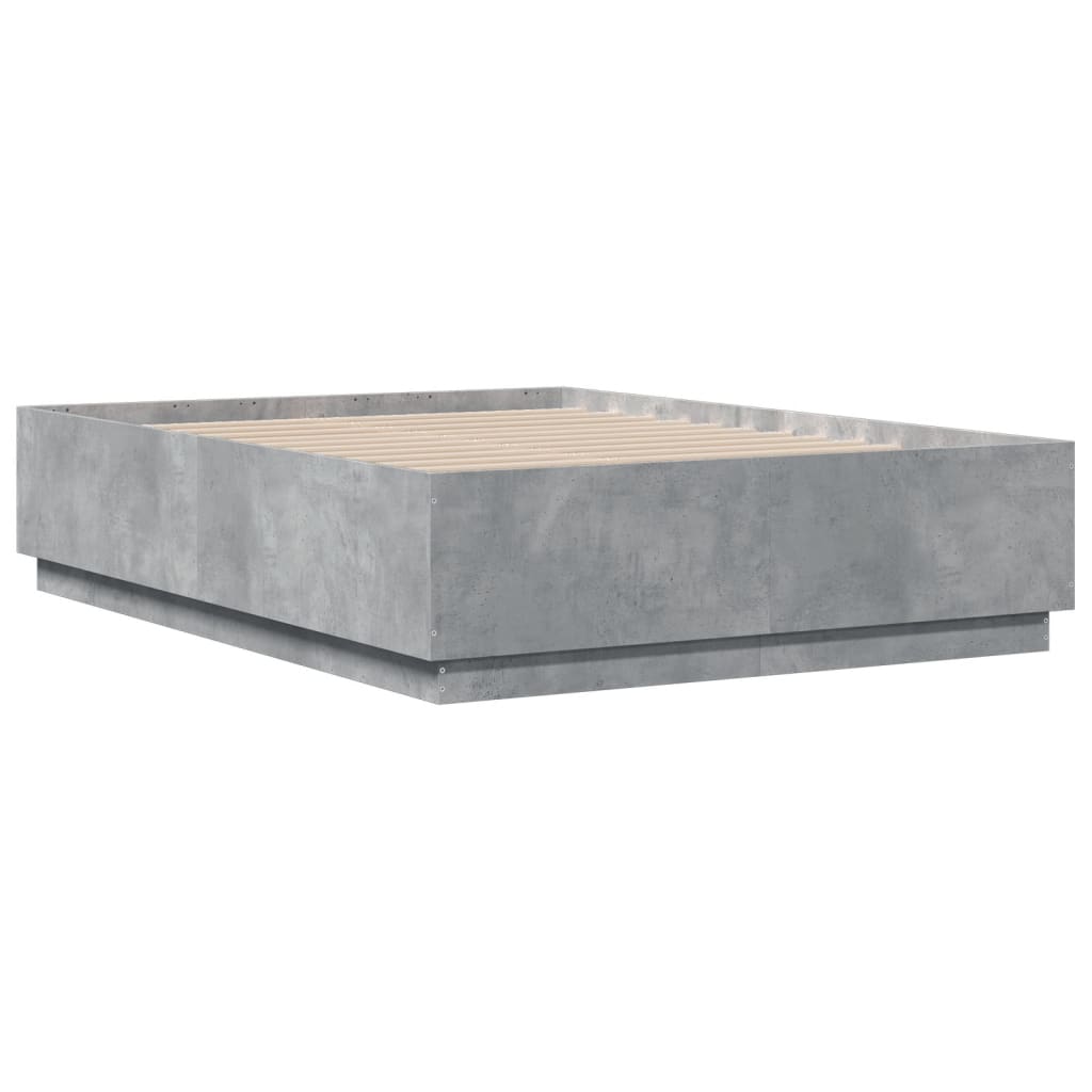 Bed Frame without Mattress Concrete Grey 120x190 cm Small Double
