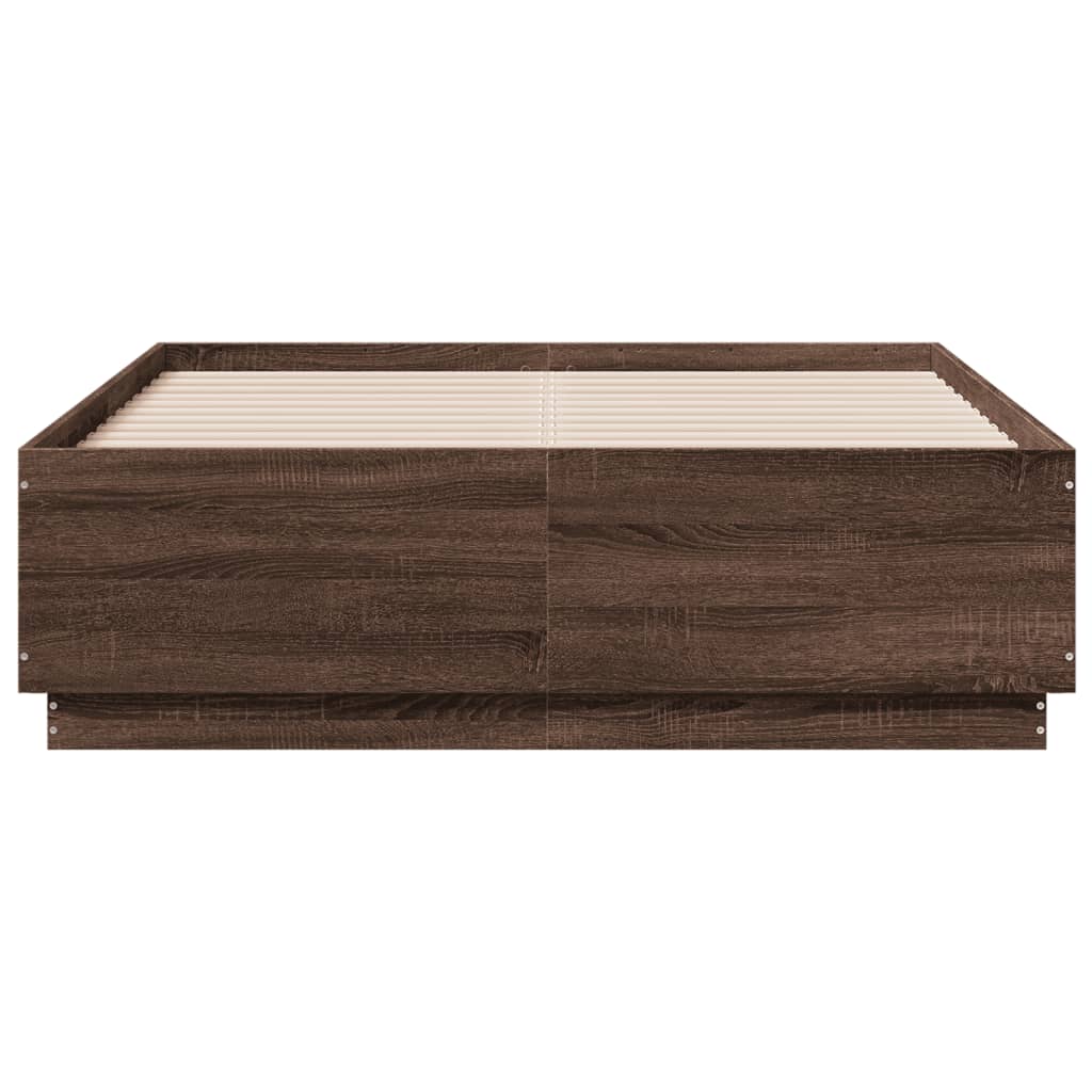 Bed Frame without Mattress Brown Oak 120x190 cm Small Double