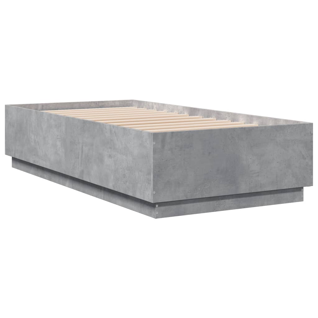 Bed Frame without Mattress Concrete Grey 90x190 cm Single