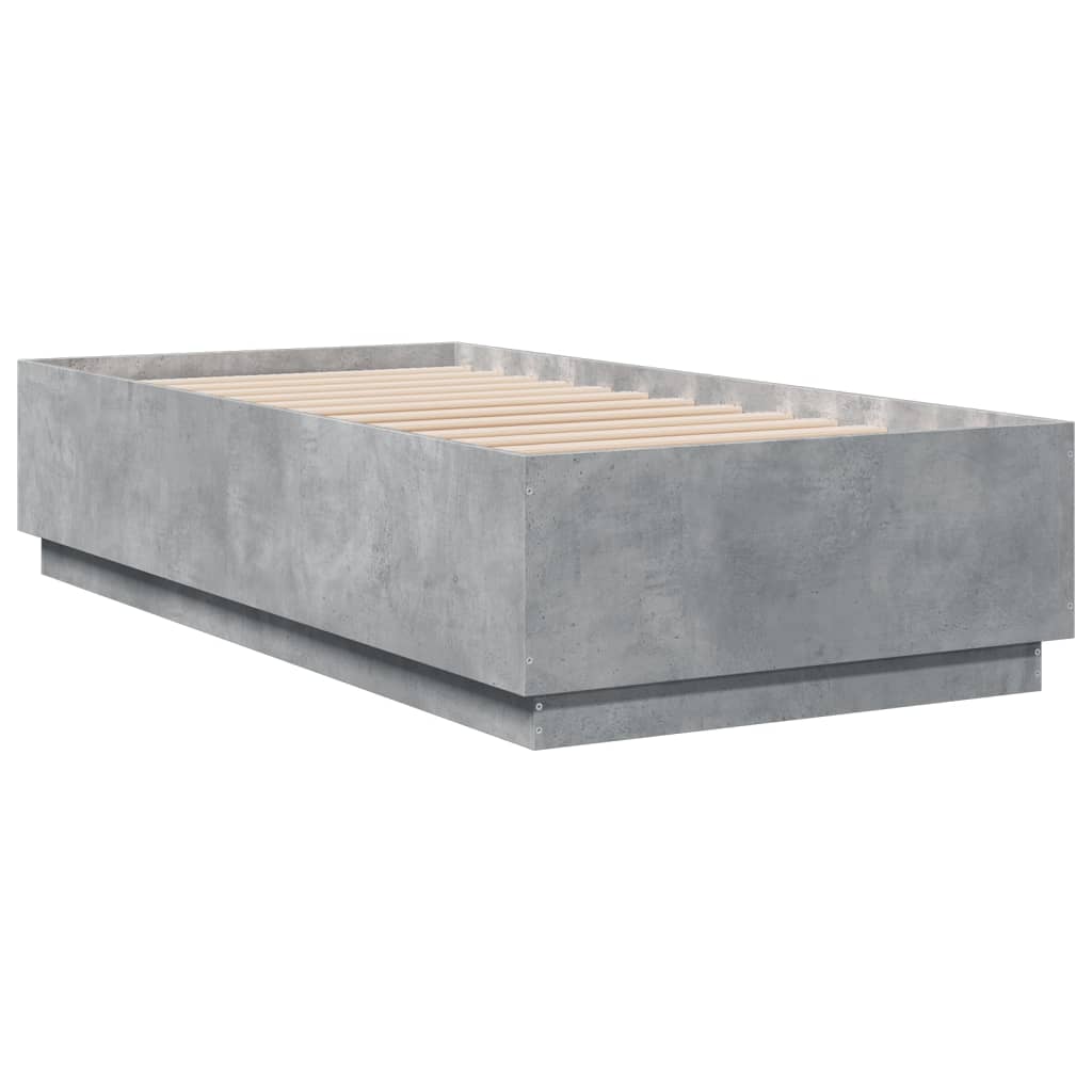 Bed Frame without Mattress Concrete Grey 90x190 cm Single
