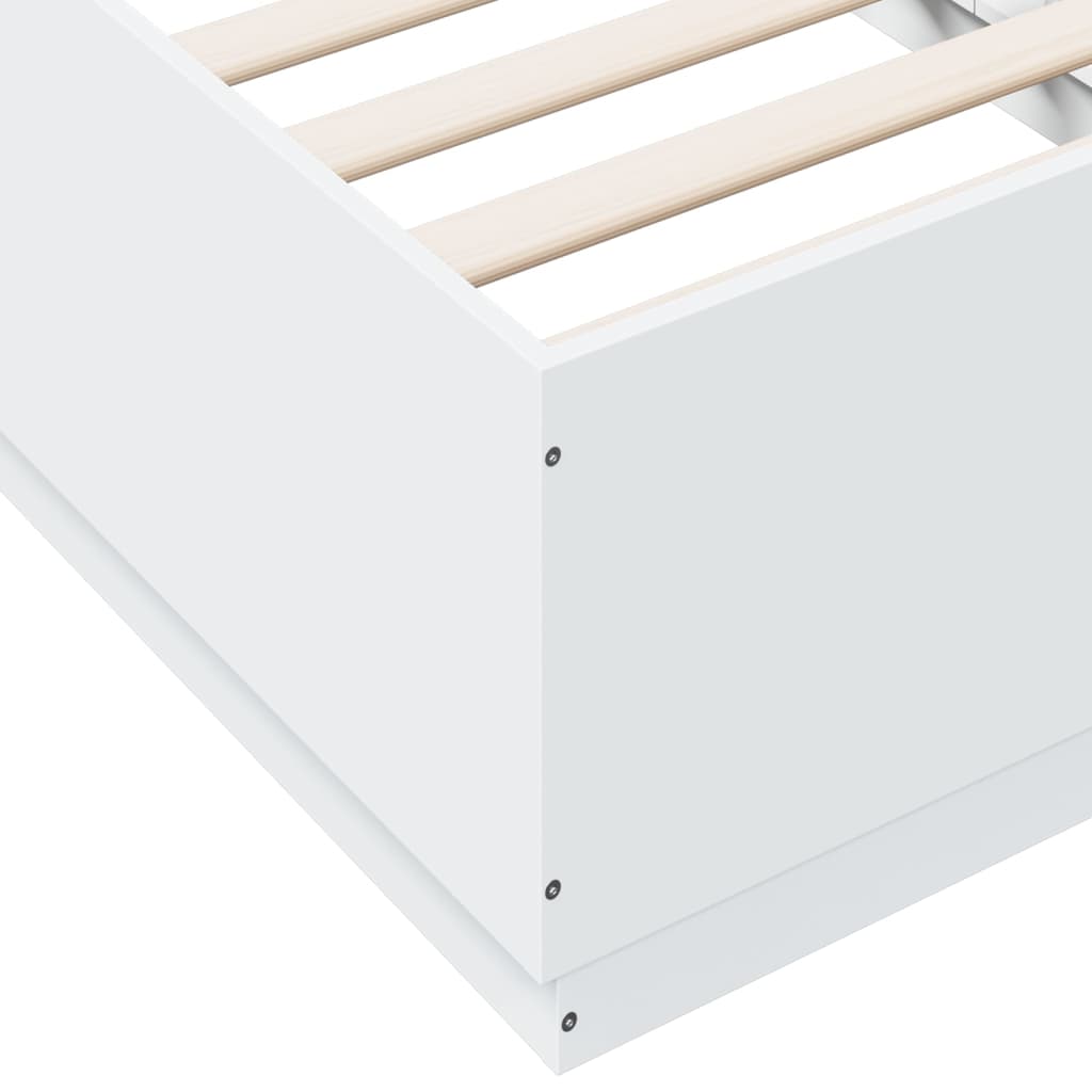 Bed Frame without Mattress White 75x190 cm Small Single