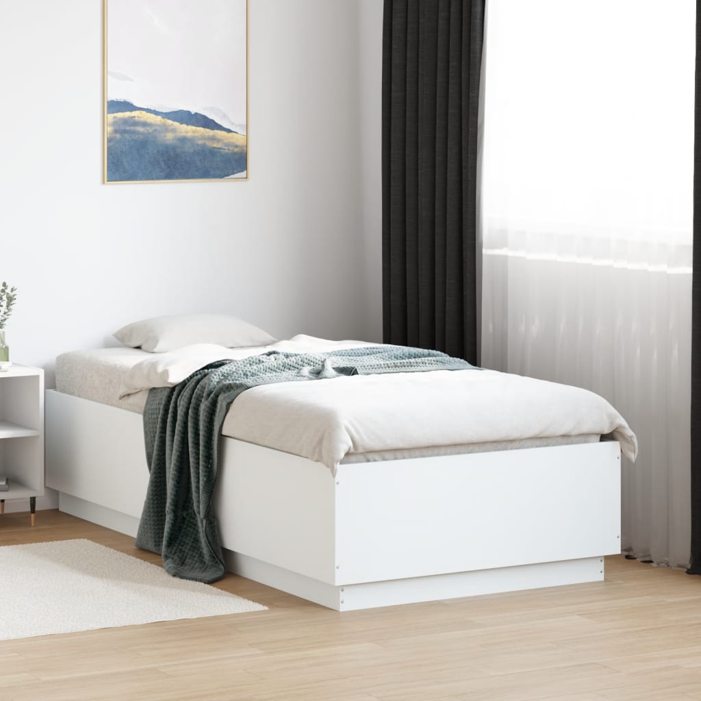 Bed Frame without Mattress White 75x190 cm Small Single