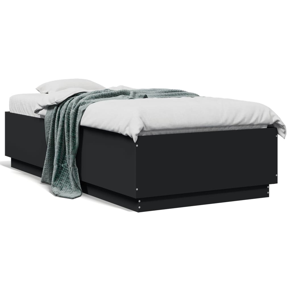 Bed Frame without Mattress Black 75x190 cm Small Single
