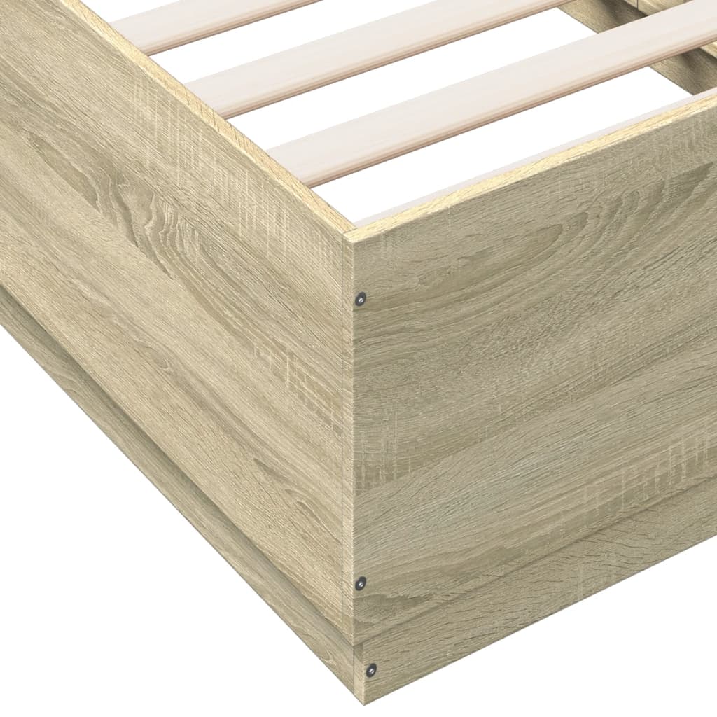 Bed Frame without Mattress Sonoma Oak 75x190 cm Small Single