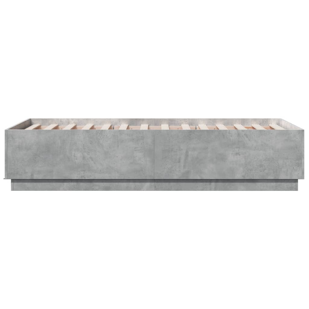 Bed Frame without Mattress Concrete Grey 75x190 cm Small Single