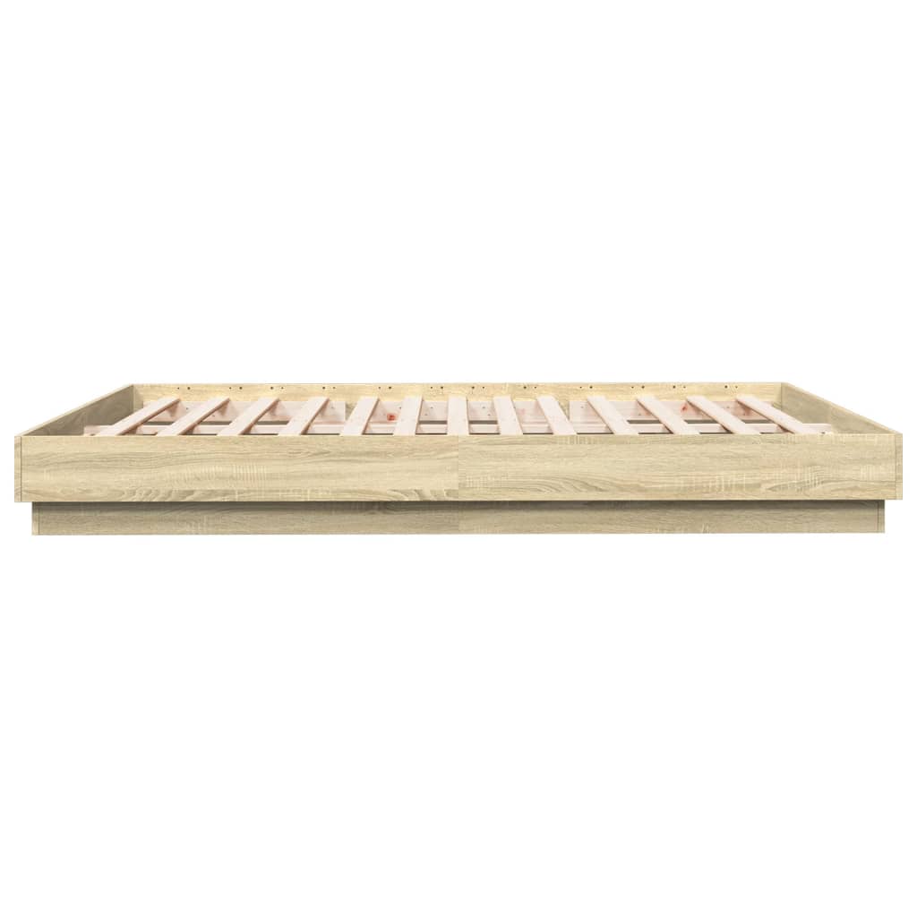 Bed Frame with LED without Mattress Sonoma Oak 180x200 cm Super King