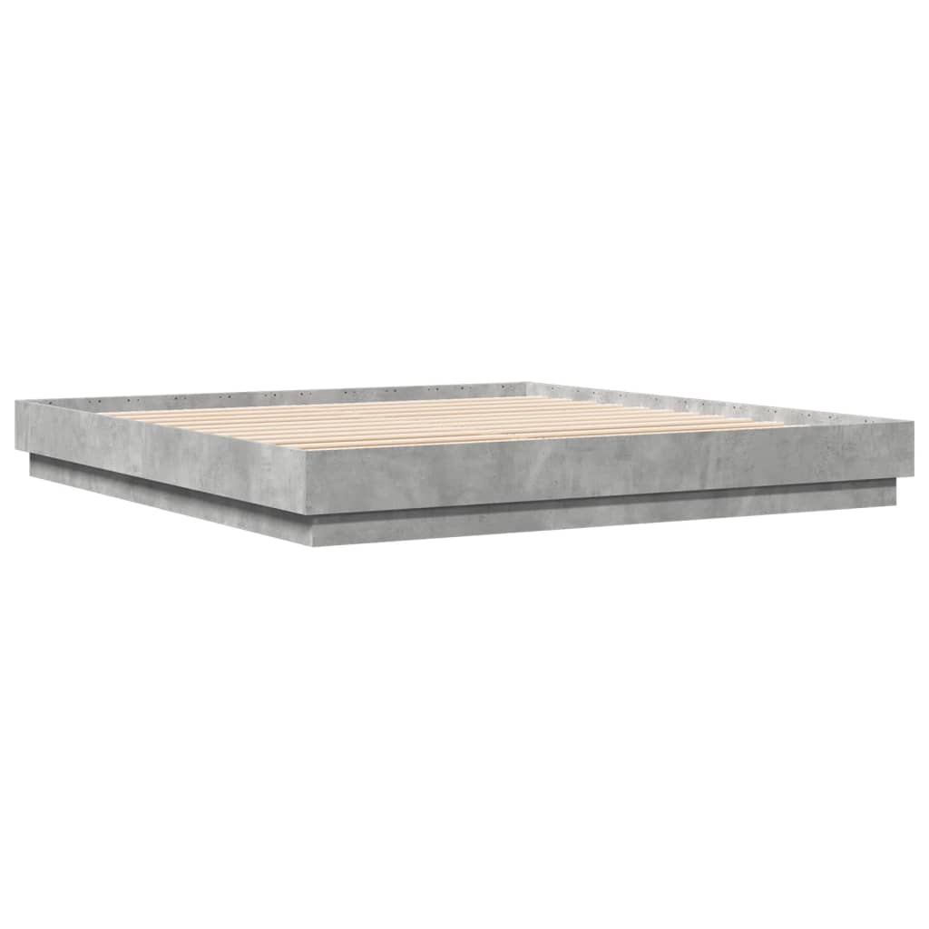 Bed Frame without Mattress Concrete Grey 200x200 cm