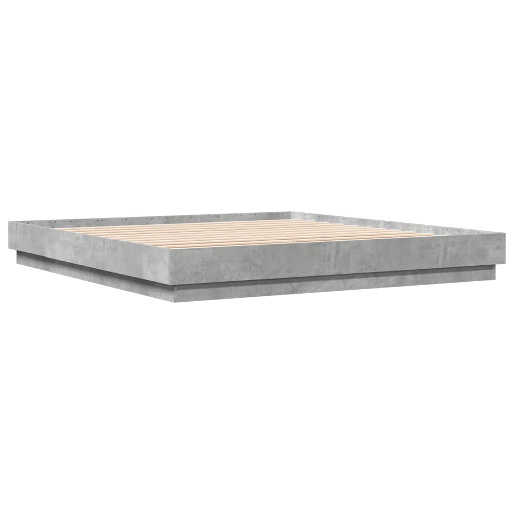Bed Frame without Mattress Concrete Grey 200x200 cm