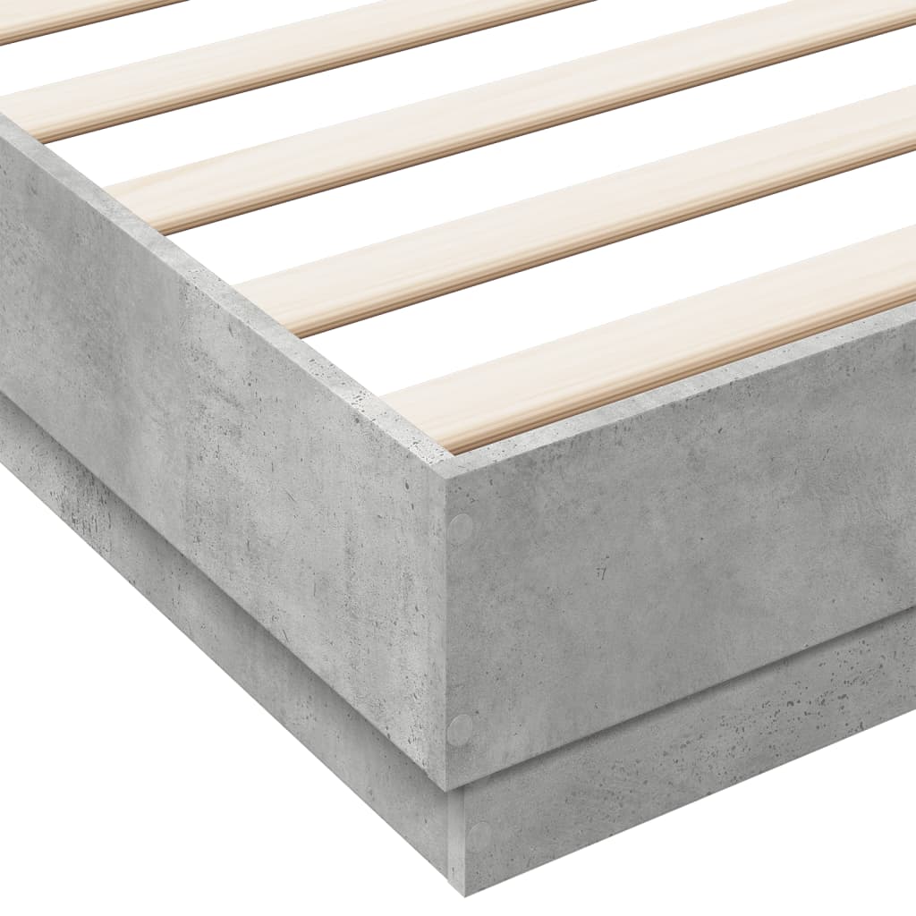 Bed Frame without Mattress Concrete Grey 200x200 cm