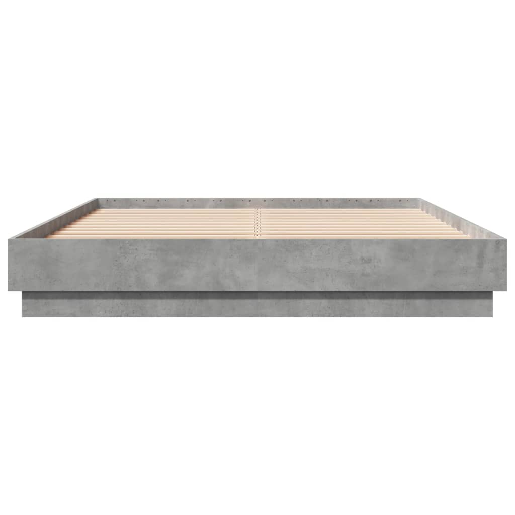 Bed Frame without Mattress Concrete Grey 150x200 cm King Size