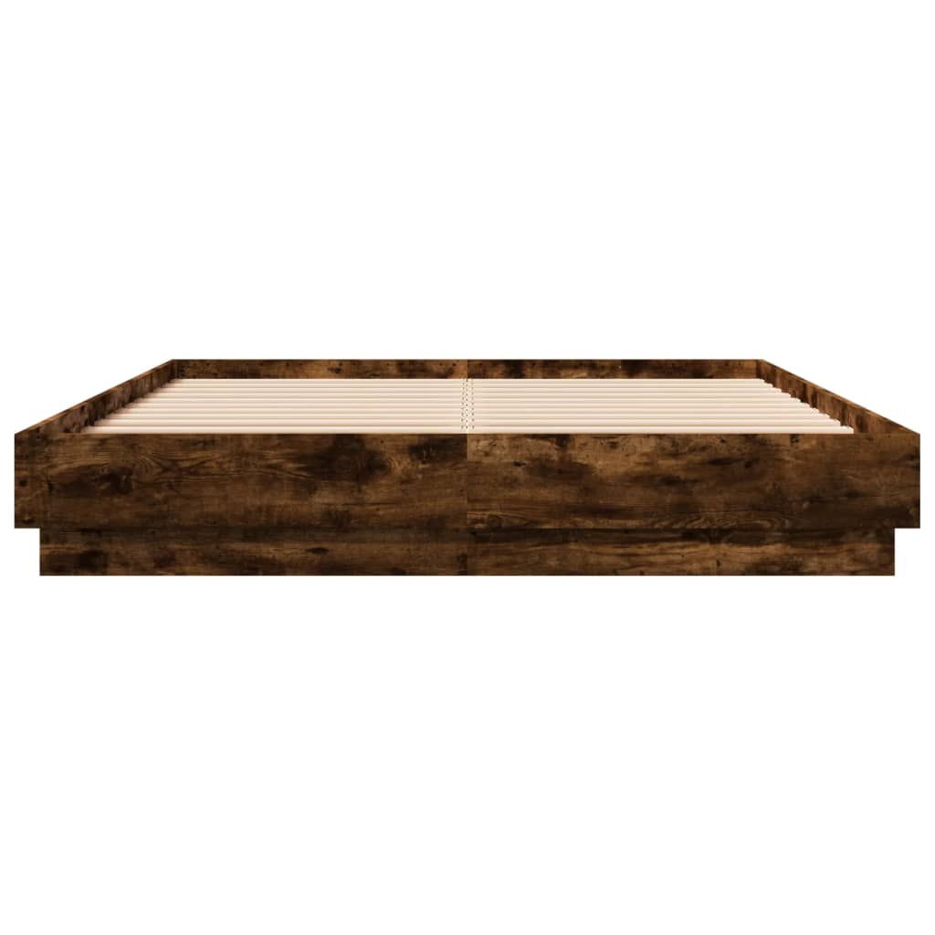 Bed Frame without Mattress Smoked Oak 140x200 cm