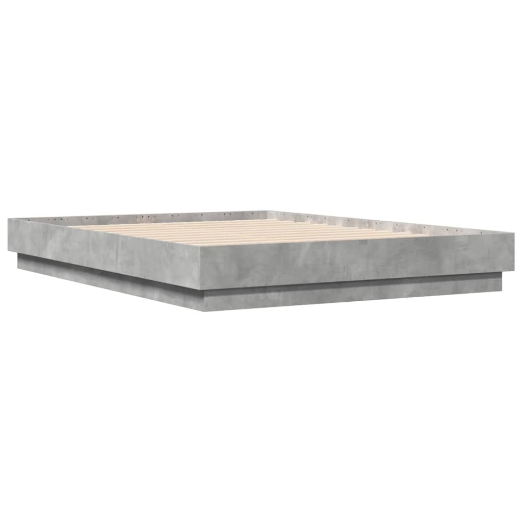 Bed Frame without Mattress Concrete Grey 120x190 cm Small Double