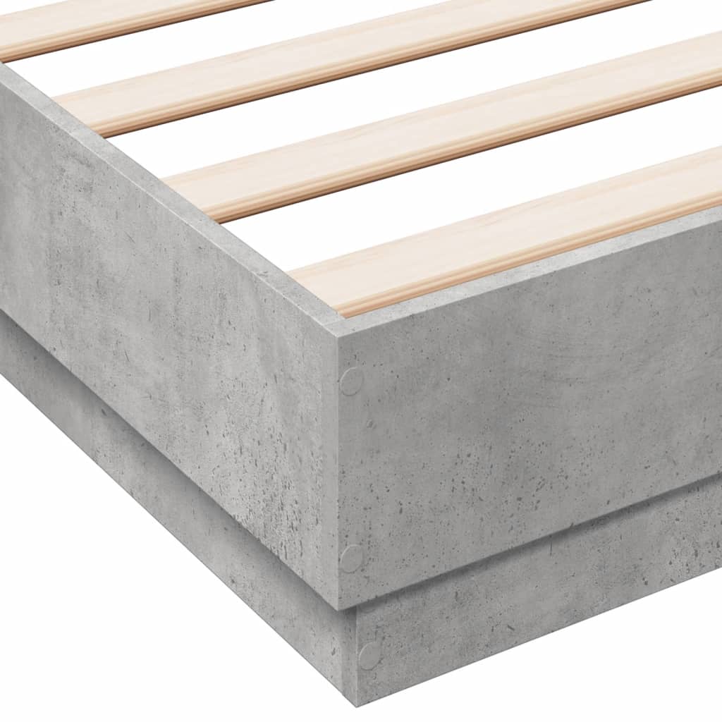 Bed Frame without Mattress Concrete Grey 120x190 cm Small Double