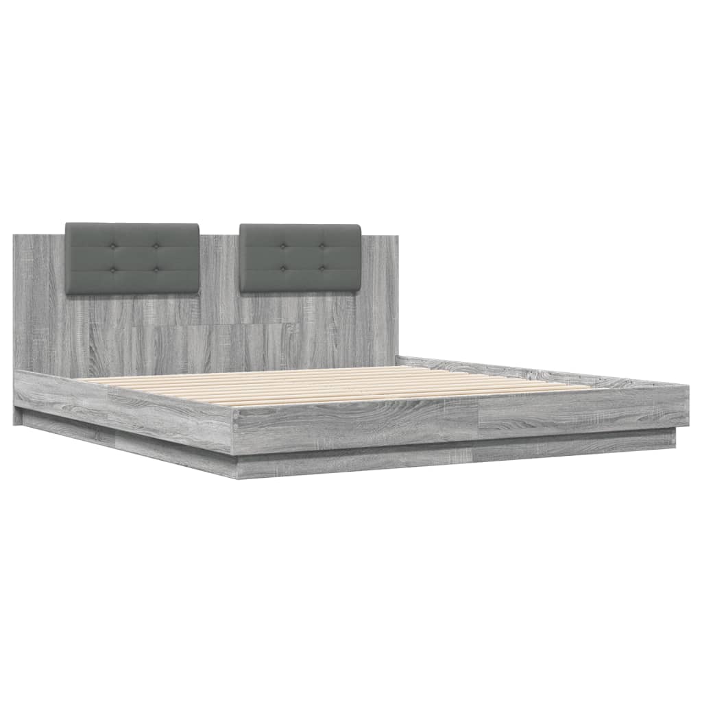 Bed Frame without Mattress Grey Sonoma 200x200cm