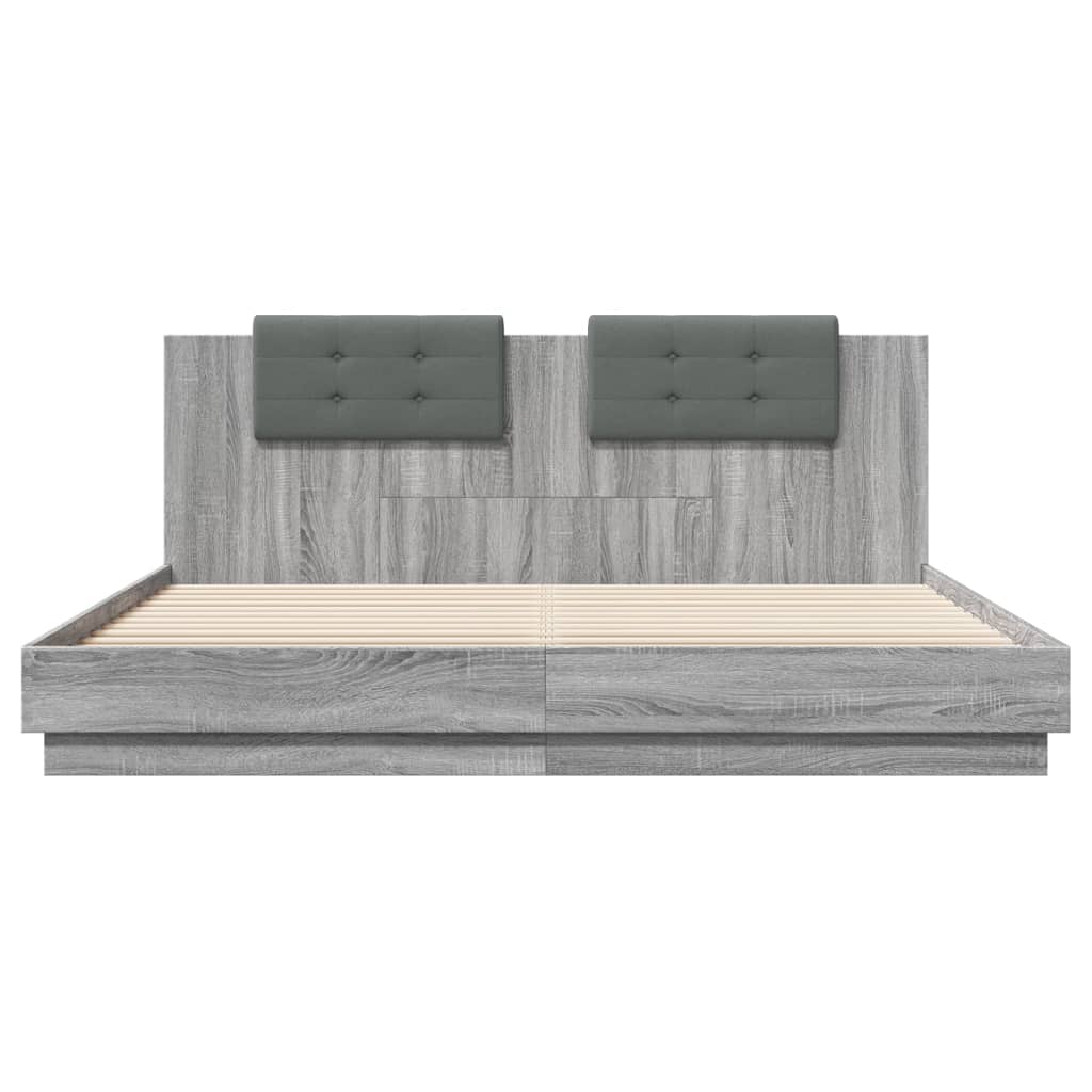 Bed Frame without Mattress Grey Sonoma 200x200cm