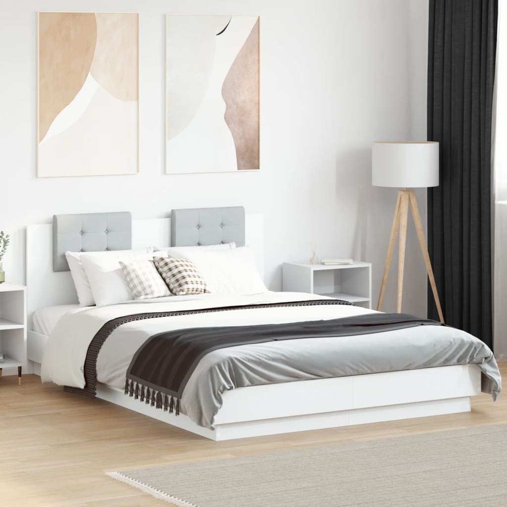 Bed Frame without Mattress White 140x200 cm