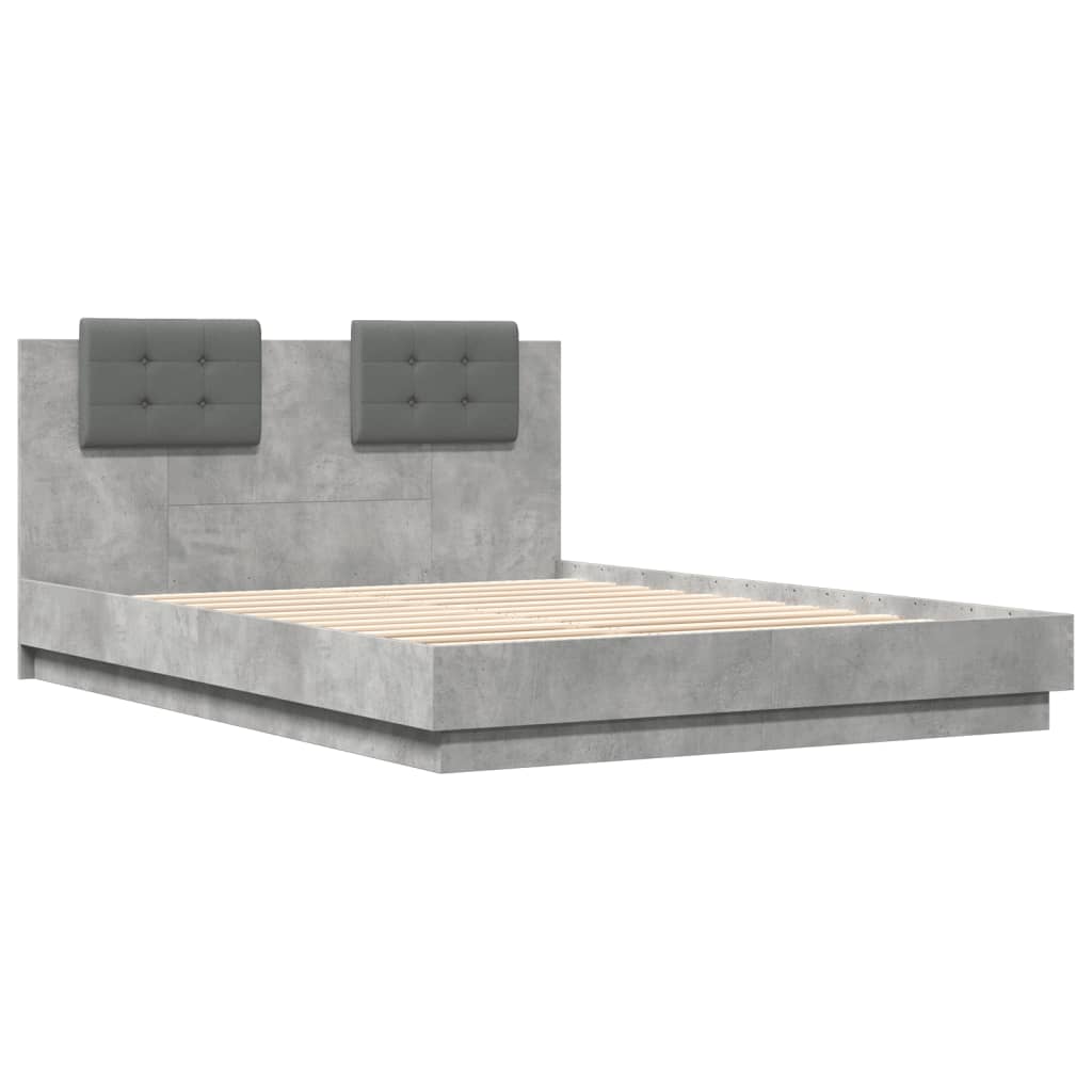Bed Frame without Mattress Concrete Grey 120x200 cm