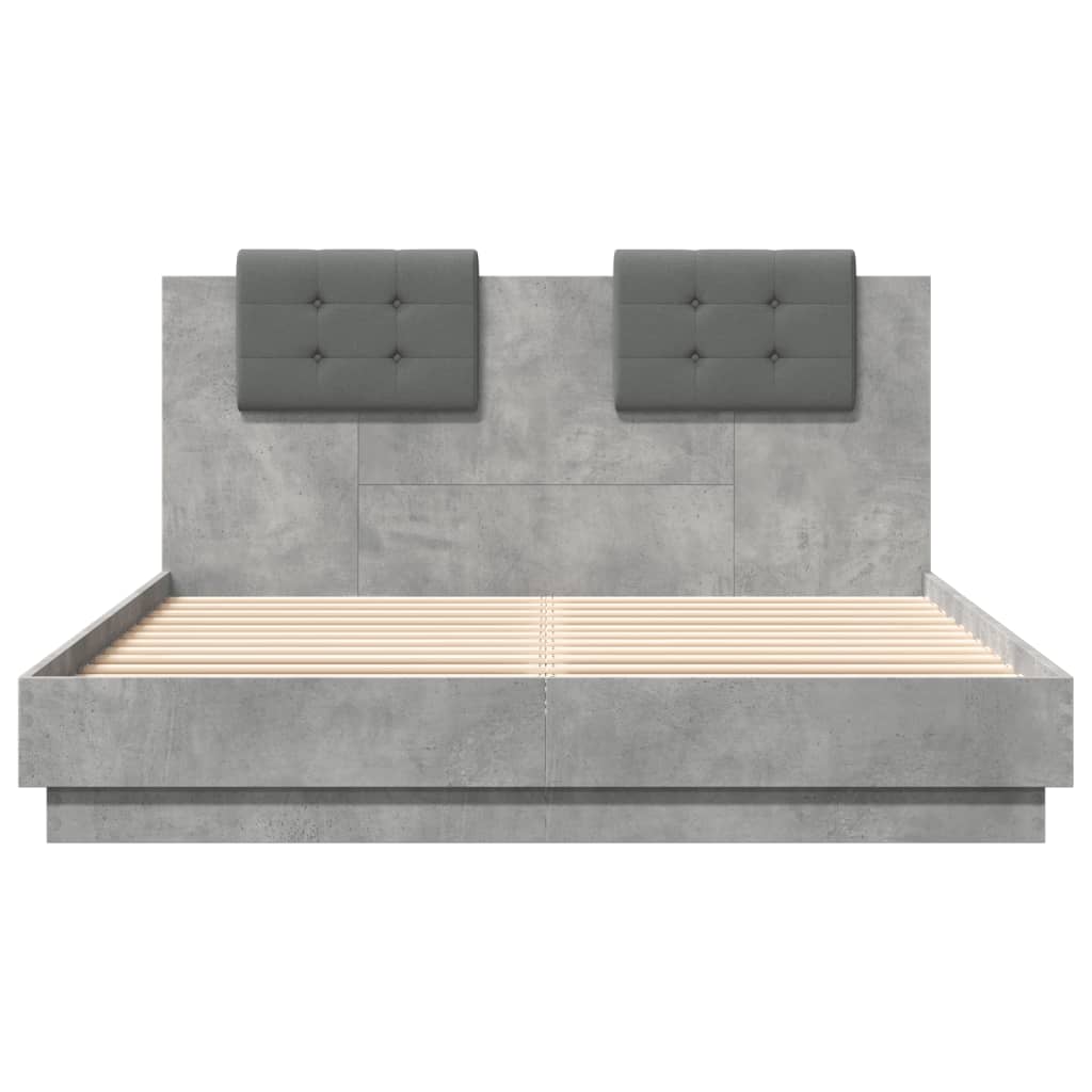 Bed Frame without Mattress Concrete Grey 120x200 cm