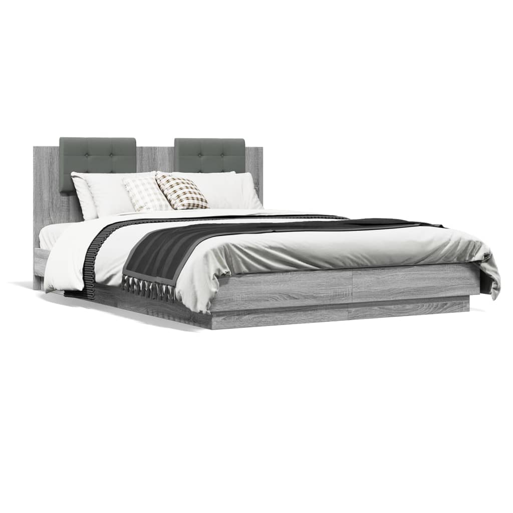 Bed Frame without Mattress Grey Sonoma 120x200 cm