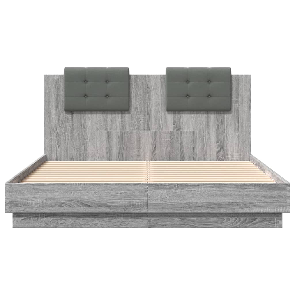 Bed Frame without Mattress Grey Sonoma 120x200 cm