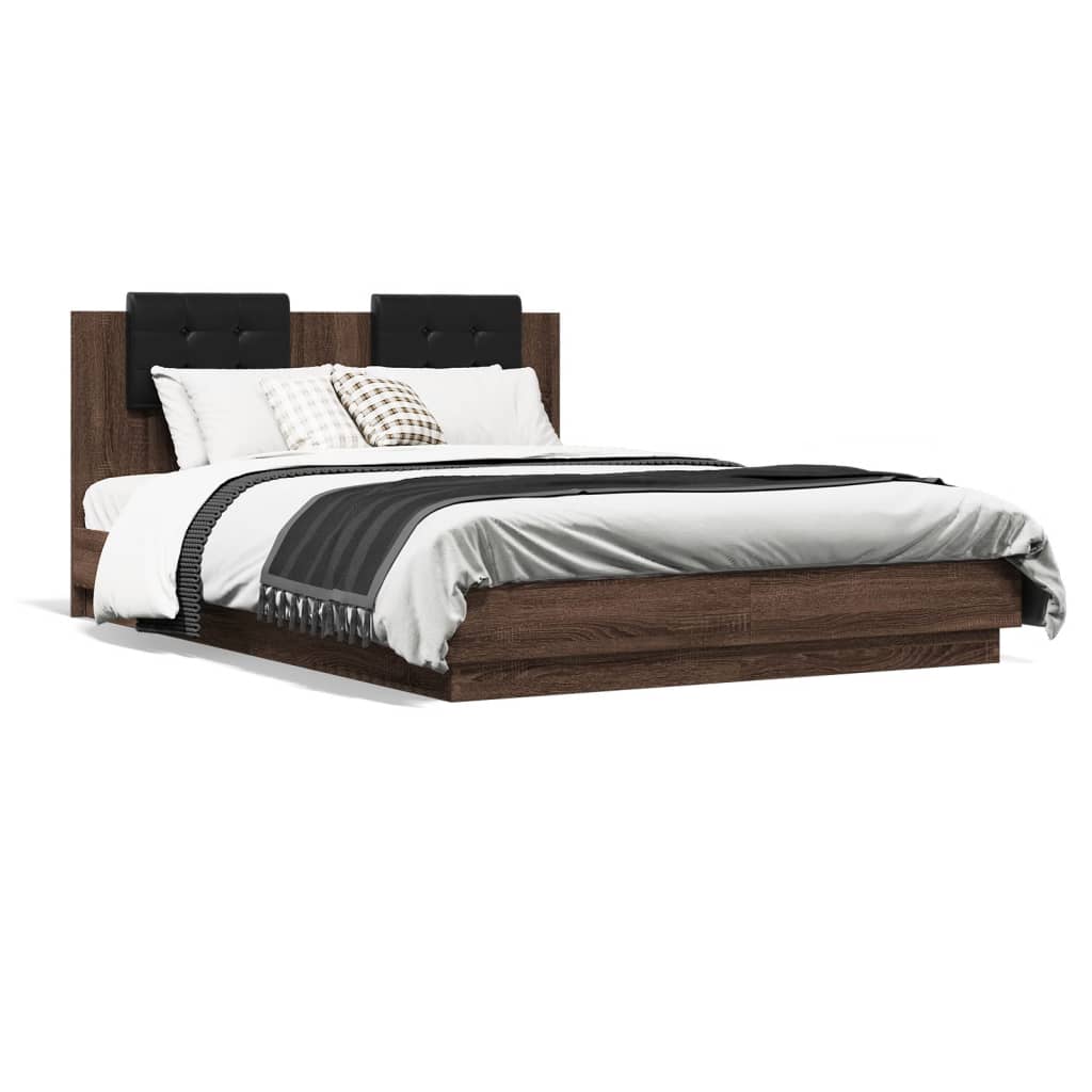Bed Frame without Mattress Brown Oak 120x200 cm