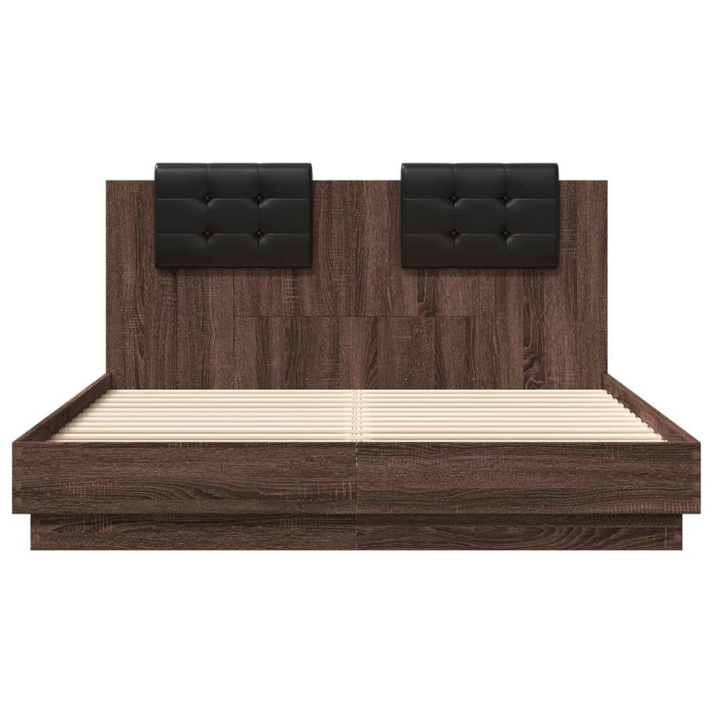 Bed Frame without Mattress Brown Oak 120x200 cm