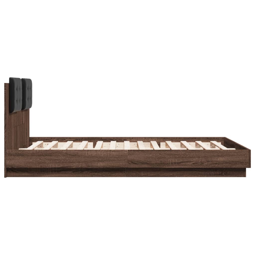 Bed Frame without Mattress Brown Oak 120x200 cm