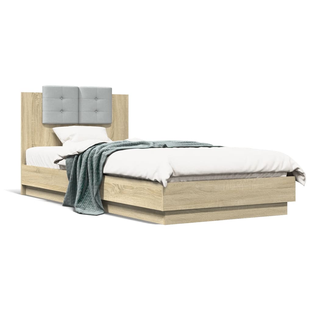 Bed Frame without Mattress Sonoma Oak 100x200 cm