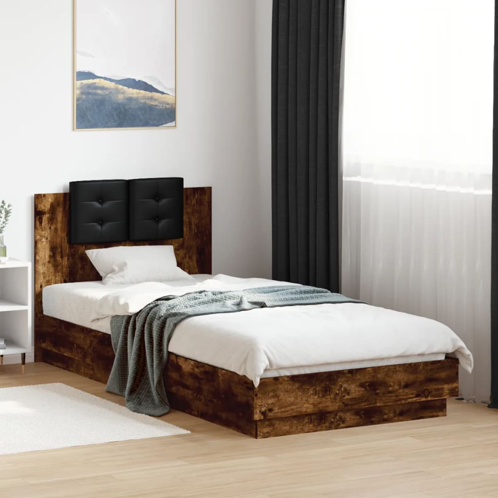Bed Frame without Mattress Smoked Oak 100x200 cm