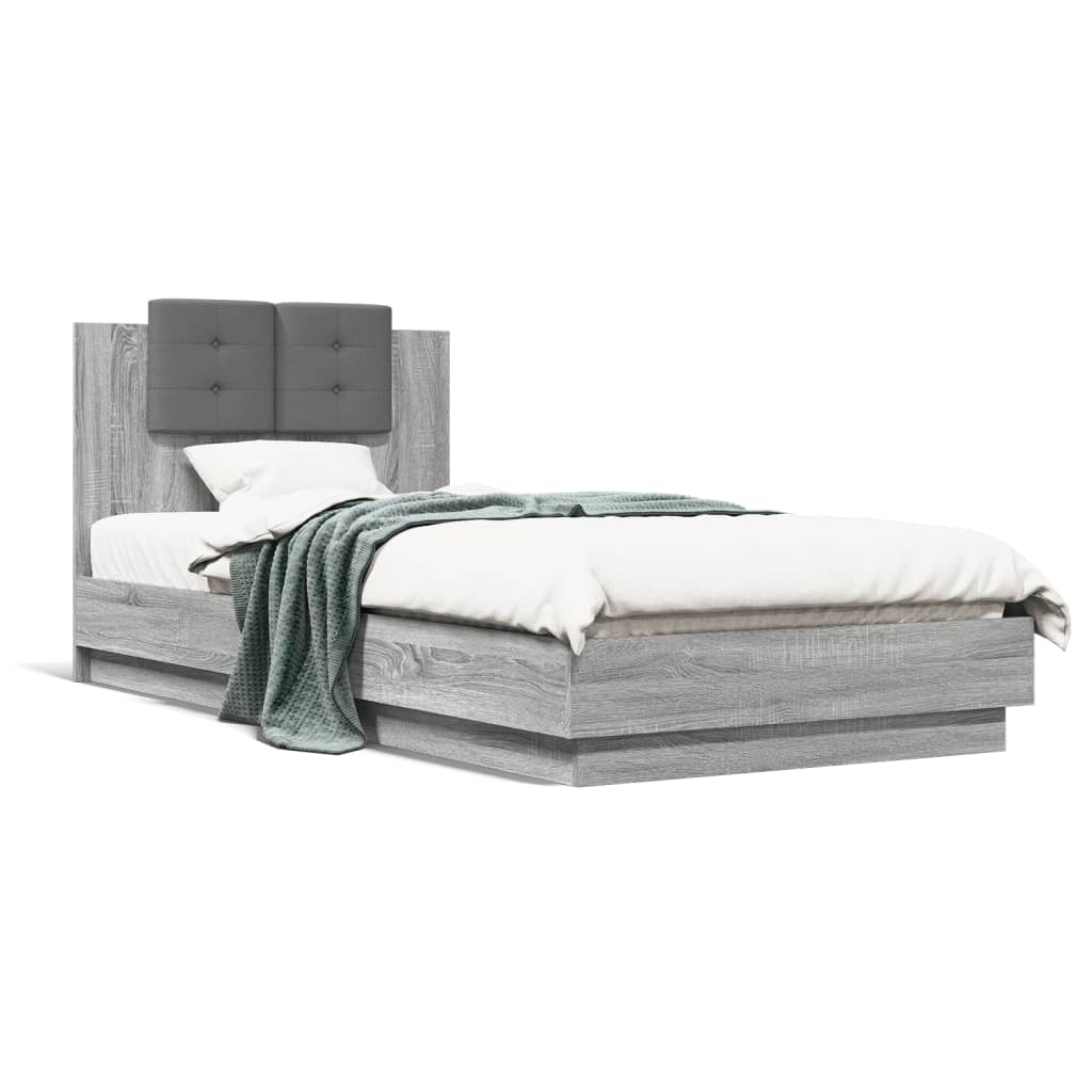 Bed Frame without Mattress Grey Sonoma 100x200 cm