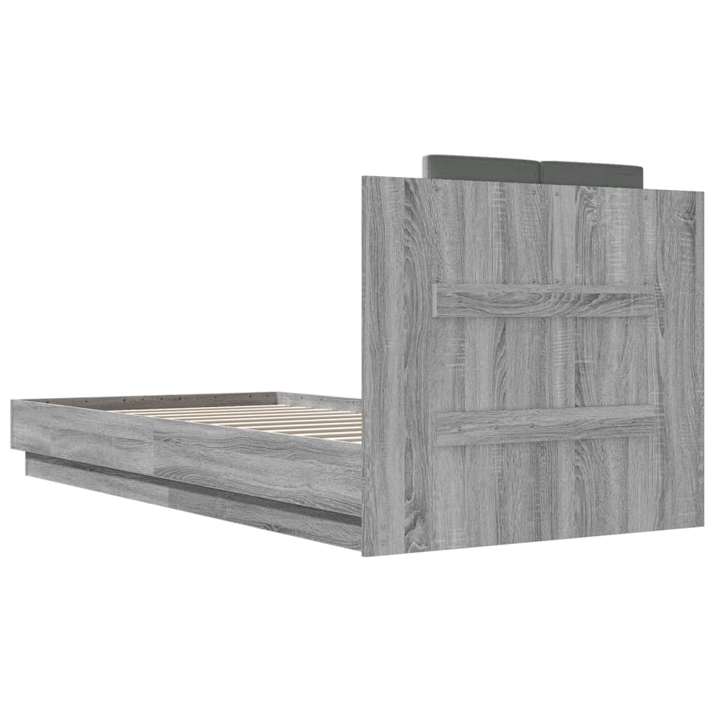 Bed Frame without Mattress Grey Sonoma 100x200 cm